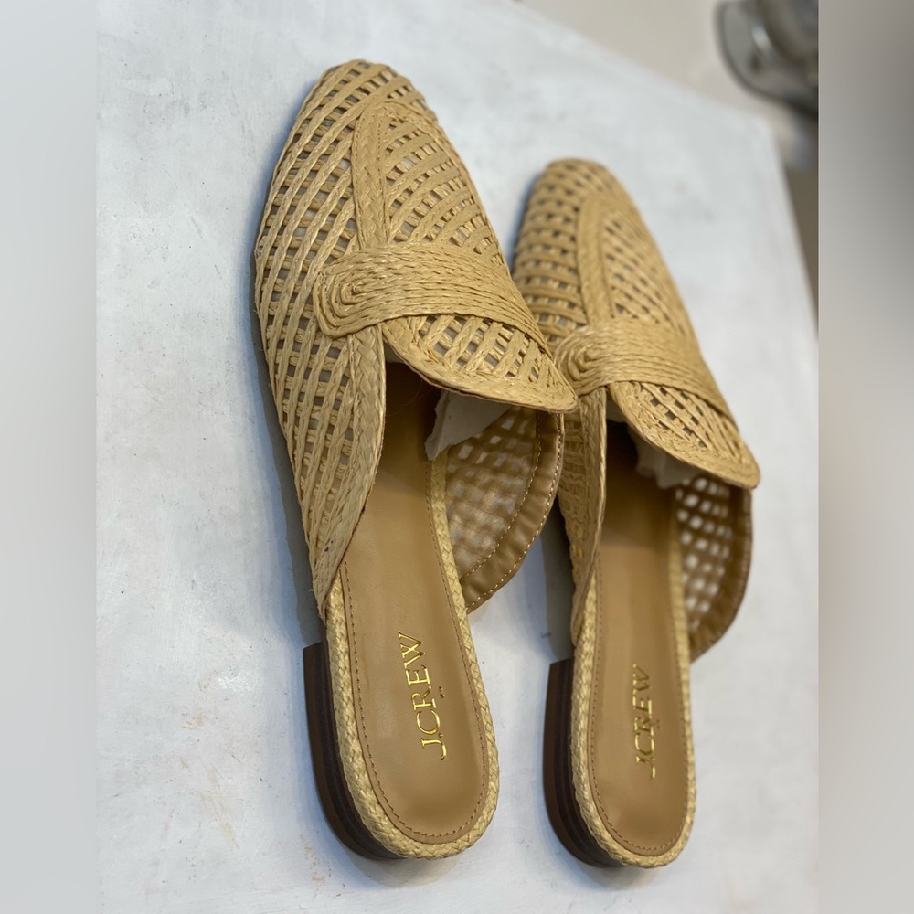 J CREW Woven Mules flat Women size 9.5 New Never worn, NWOT, beautiful stylish - Picture 5 of 10